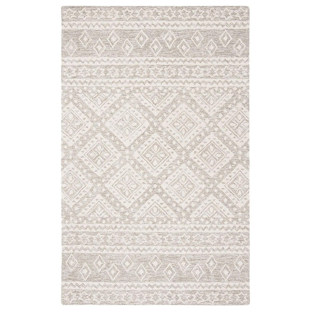 Safavieh Micro-Loop 5" x 8" Dark Gray and Ivory Area Rug, , large