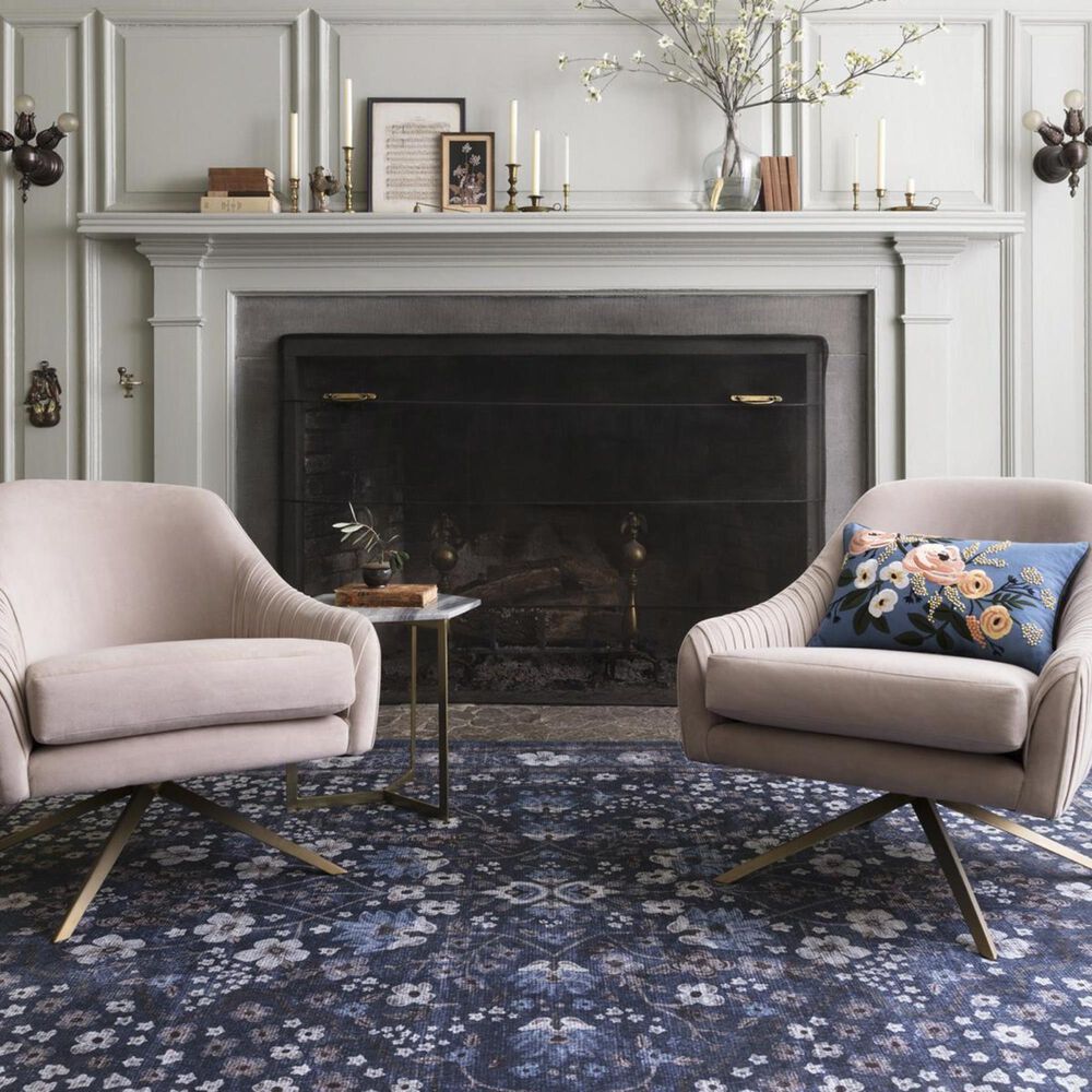 Rifle Paper Co. Palais PAL-02 7&#39;6&quot; x 9&#39;6&quot; Navy Area Rug, , large