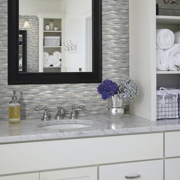 Shaw Molten Stretch Hexagon Pewter 11.77" x 11.81" Glass Mosaic Sheet, , large