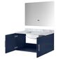 Lexora Home Geneva 36" Single Bathroom Vanity in Glossy White with 2 cm White Carrara Marble Top, Rectangular Sink and 36" LED Mirror, , large