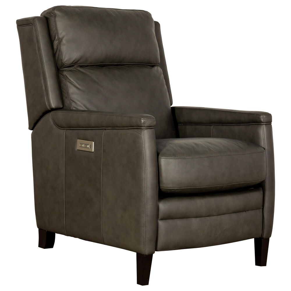 Bernhardt Maddison Leather Power Recliner in Gray, , large