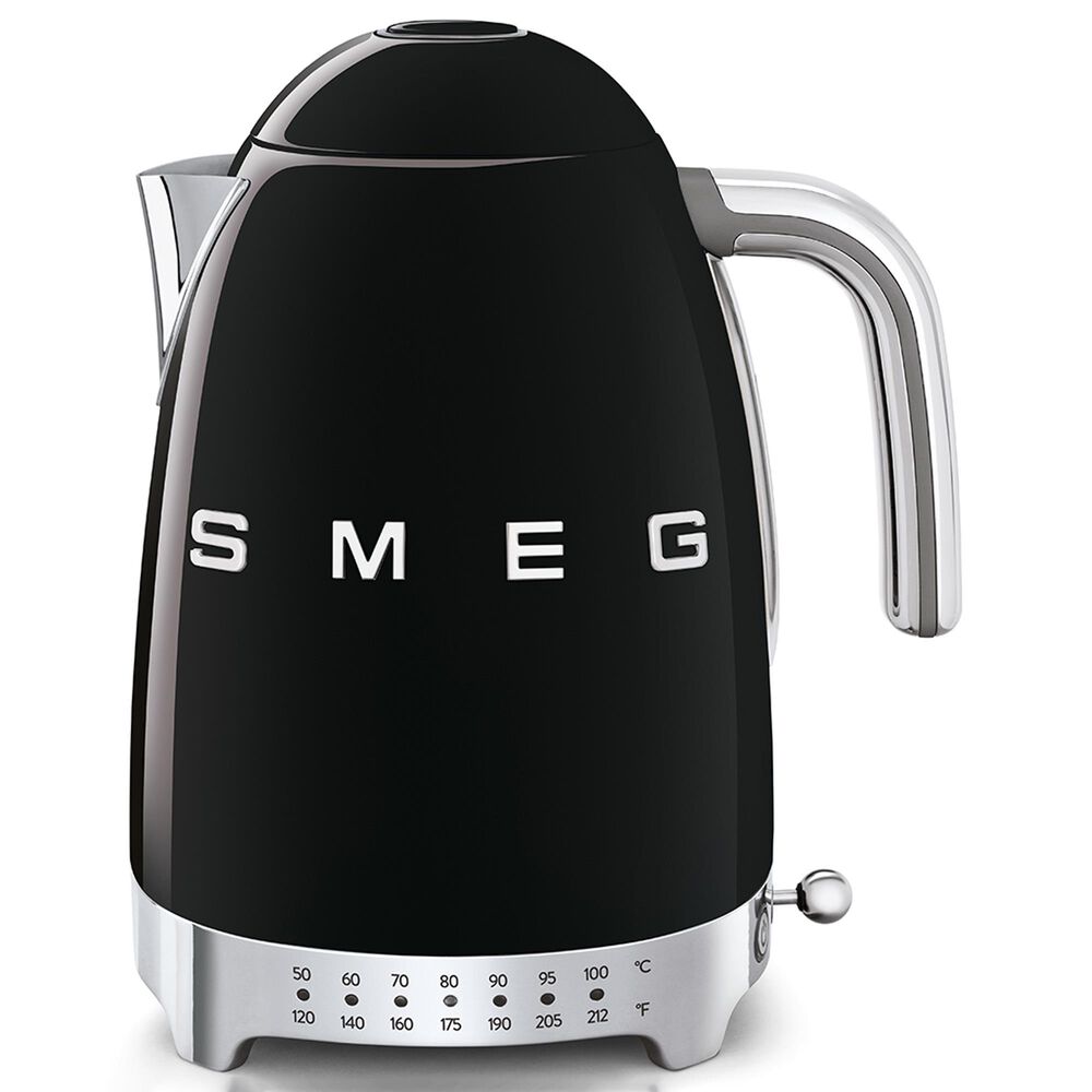 Smeg 1.7L Stainless Steel Retro Style Electric Kettle in Black, , large