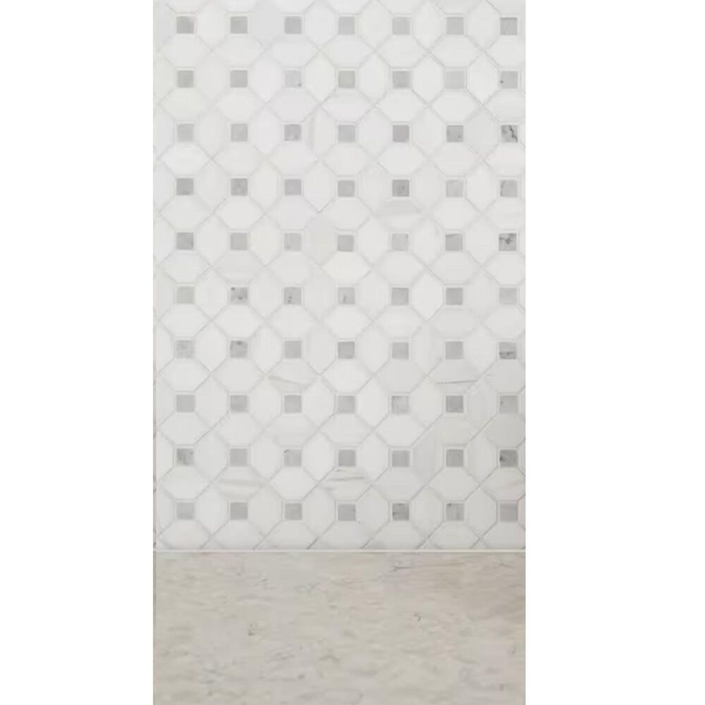 MS International Bianco Dolomite Grey and White 12.31&quot; x 12.36&quot; Polished Natural Stone Tile, , large