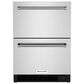 KitchenAid 24" Undercounter Double-Drawer Refrigerator Freezer in Black and Stainless Steel, , large