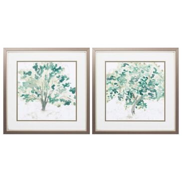 Propac Watercolor Tree Wall Art in Green (Set of 2), , large