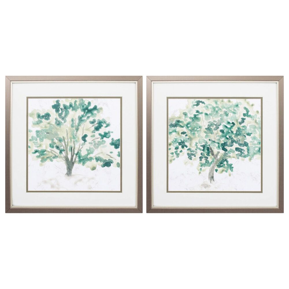 Propac Watercolor Tree Wall Art in Green (Set of 2), , large