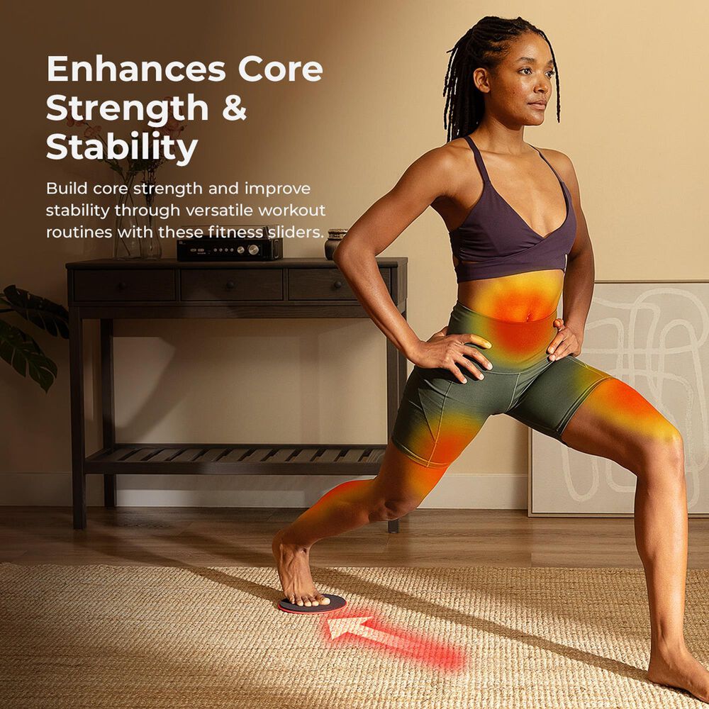 Sunny Health &amp; Fitness Dual Sided Core Exercise Disk in Black and Red, , large