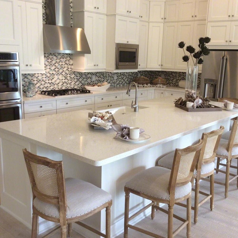 NFM Custom Countertops Iced White 3cm Quartz Countertop, , large