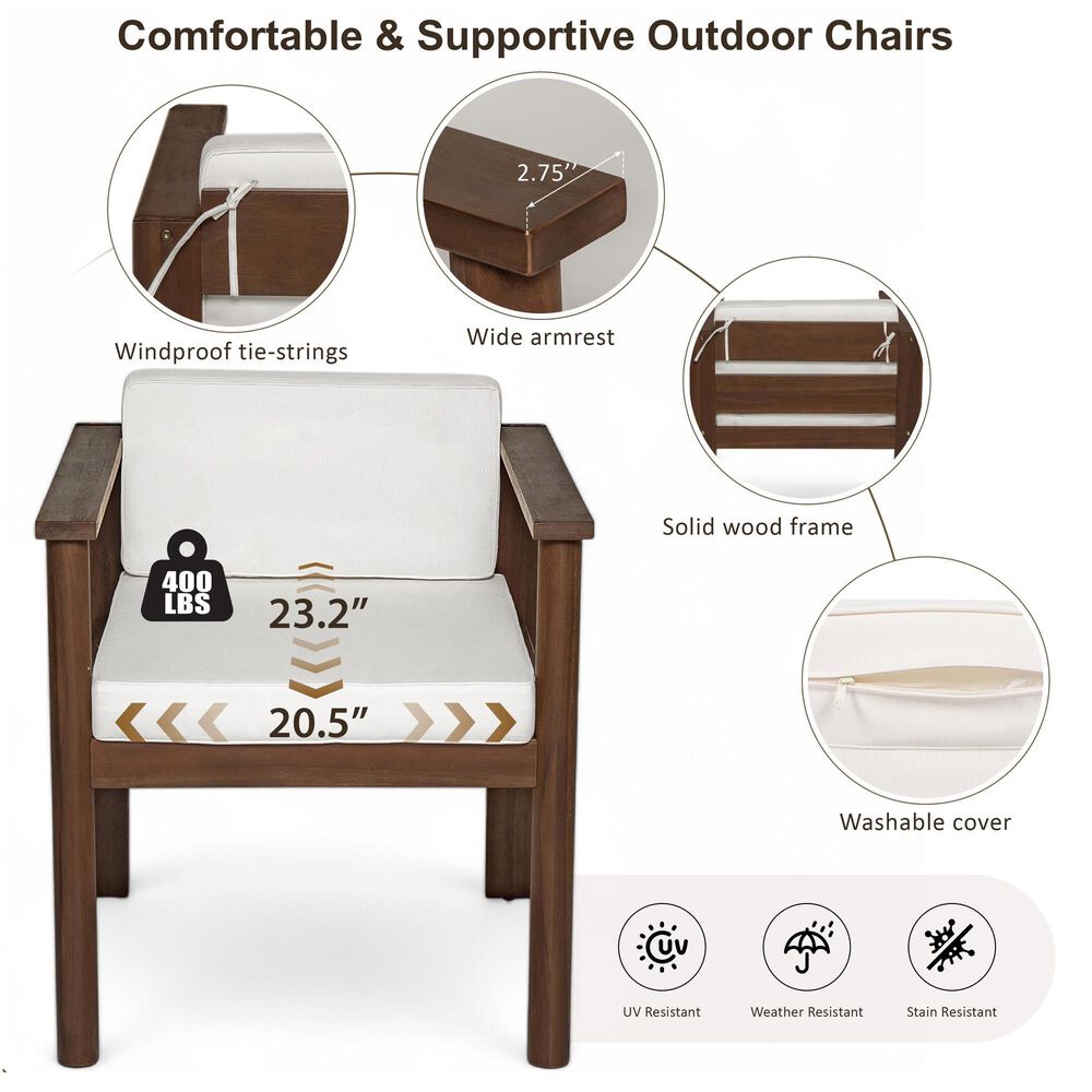 Hearth and Haven 7-Piece Outdoor Dining Set with Beige Cushions in Mocha, , large
