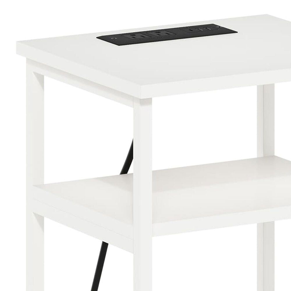 HOMLUX 22.7" 3-Tier End Table in White, , large