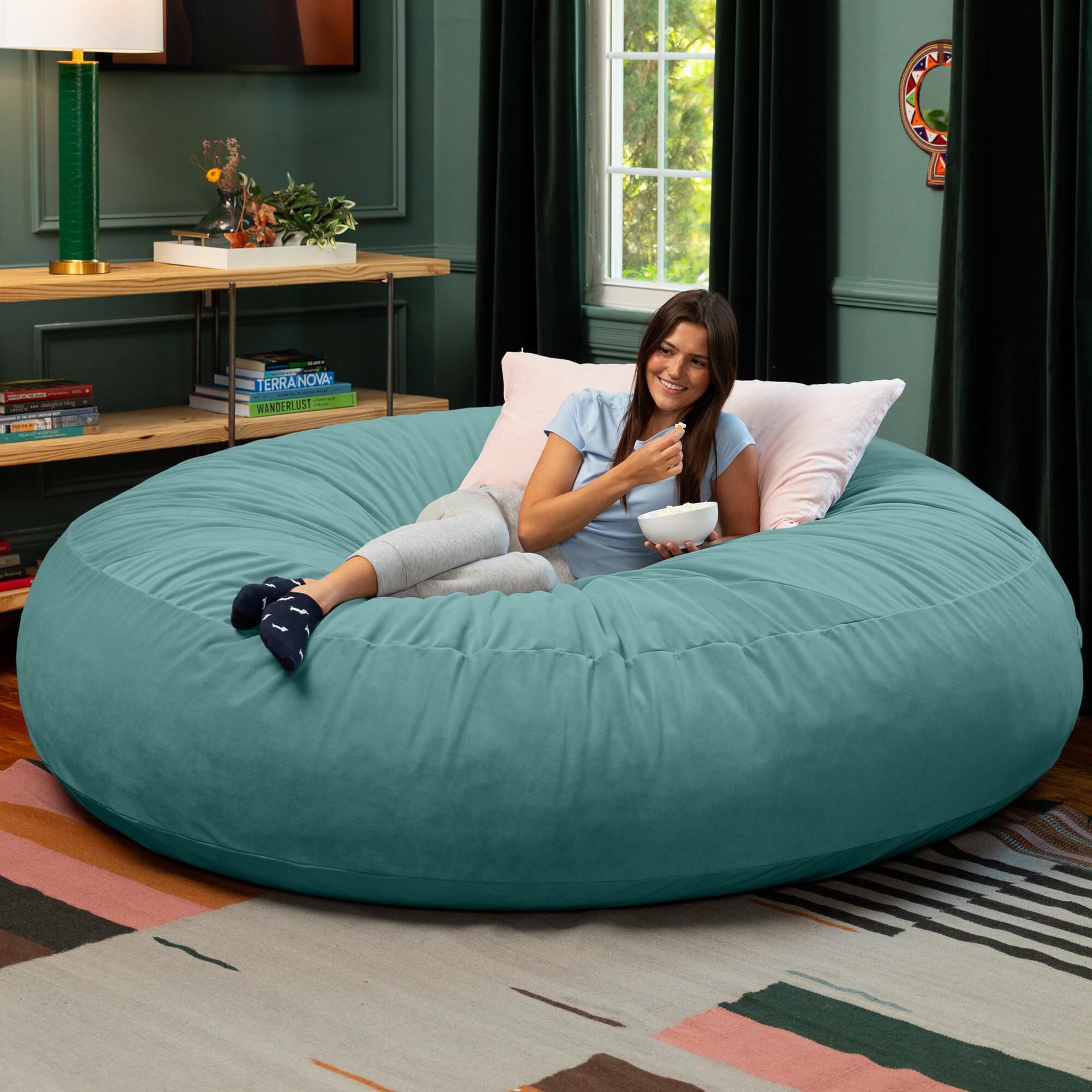 Jaxx Cocoon XL 7' Bean Bag Chair in Turquoise
