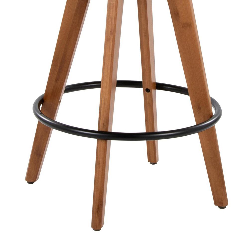 Lumisource Cosmo Swivel Counter Stool with Cream Cushion in Walnut and Black, , large