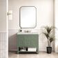 James Martin Vanities Breckenridge 36" Single Bathroom Vanity in Smokey Celadon with 3 cm Victorian Silver Quartz Top and Rectangular Sink, , large