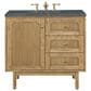 James Martin Vanities Laurent 36" Single Bathroom Vanity in Light Natural Oak with 3 cm Parisien Bleu Quartz Top and Rectangular Sink, , large