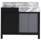 Lexora Home Zilara 42" Single Bathroom Vanity in Black and Grey with 11 cm Castle Grey Marble Top and Rectangular Sink, , large
