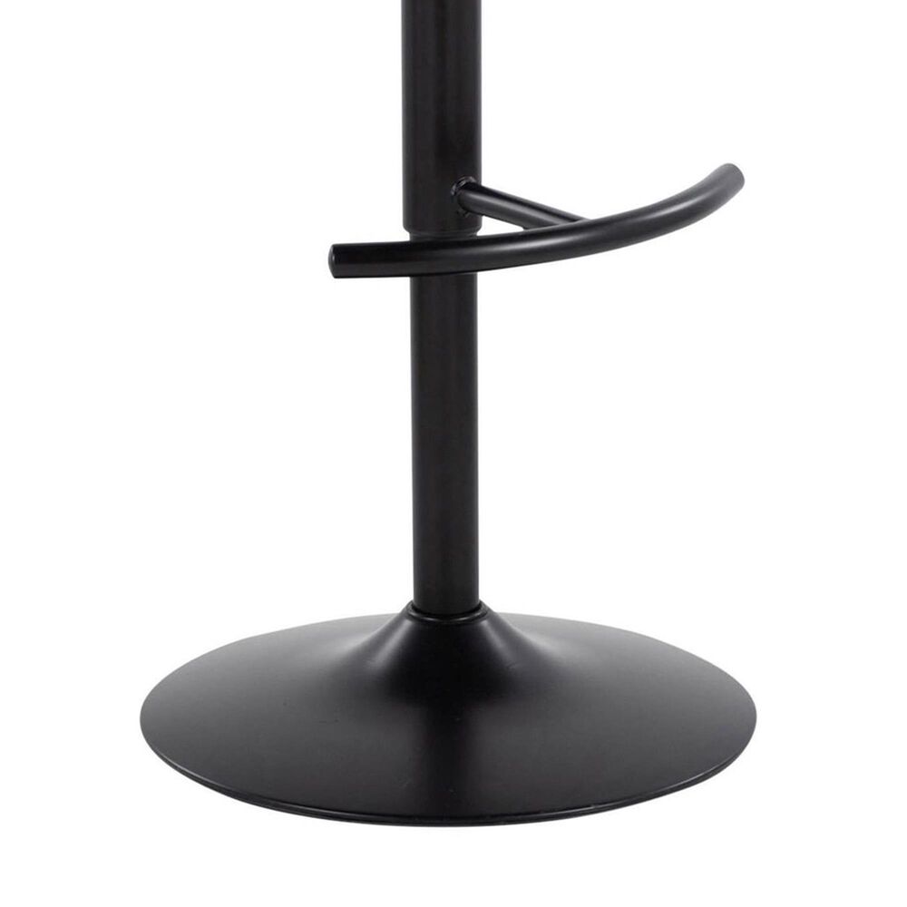 LumiSource Renee Adjustable Swivel Bar Stool with Black Faux Leather Upholstery in Black (Set of 2), , large