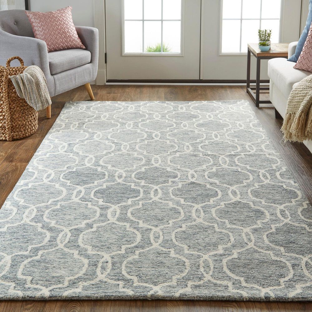 Feizy Belfort Gray and Ivory 10&#39; x 14&#39; Area Rug, , large