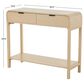 Maple and Jade 2-Drawer Console Table with Black Handles in Beige, , large