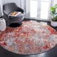 Safavieh Aston 6"7" Round Red and Grey Area Rug, , large