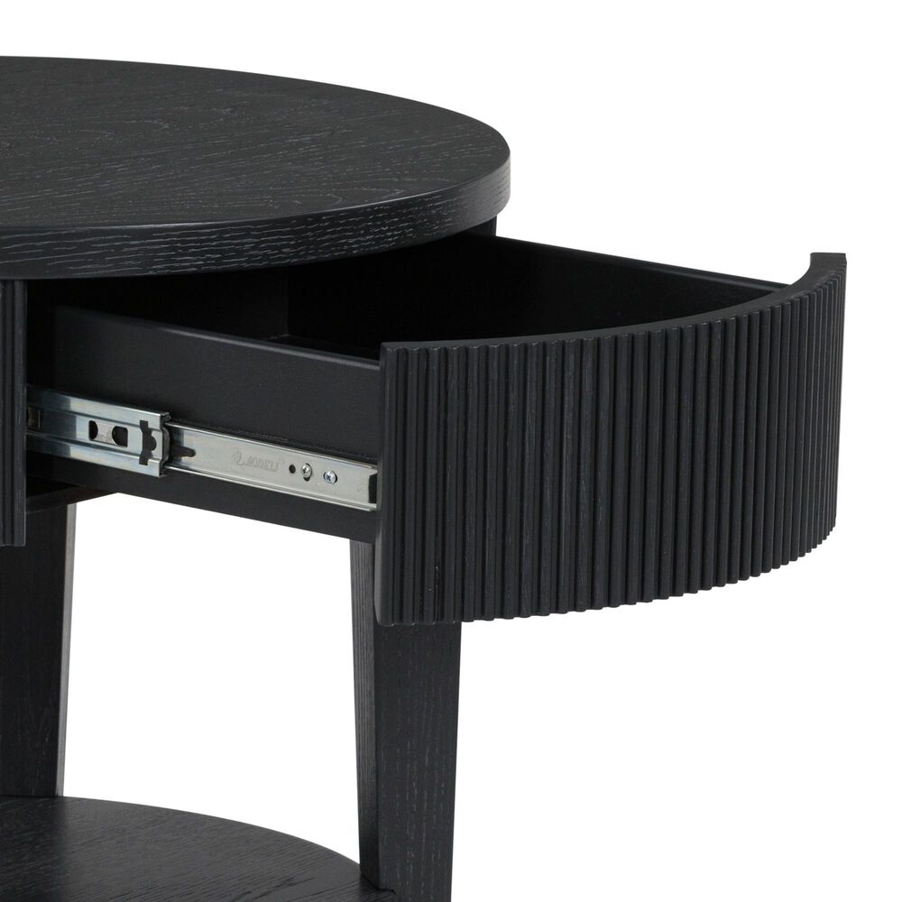 Ashley Marstream Round End Table in Dark Charcoal Black, , large