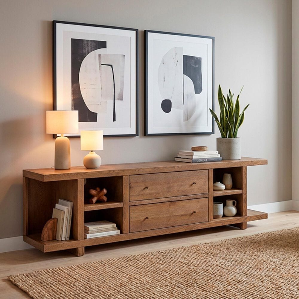 Riva Ridge Latitude 84" 2-Drawer Console in Brushed Bourbon, , large