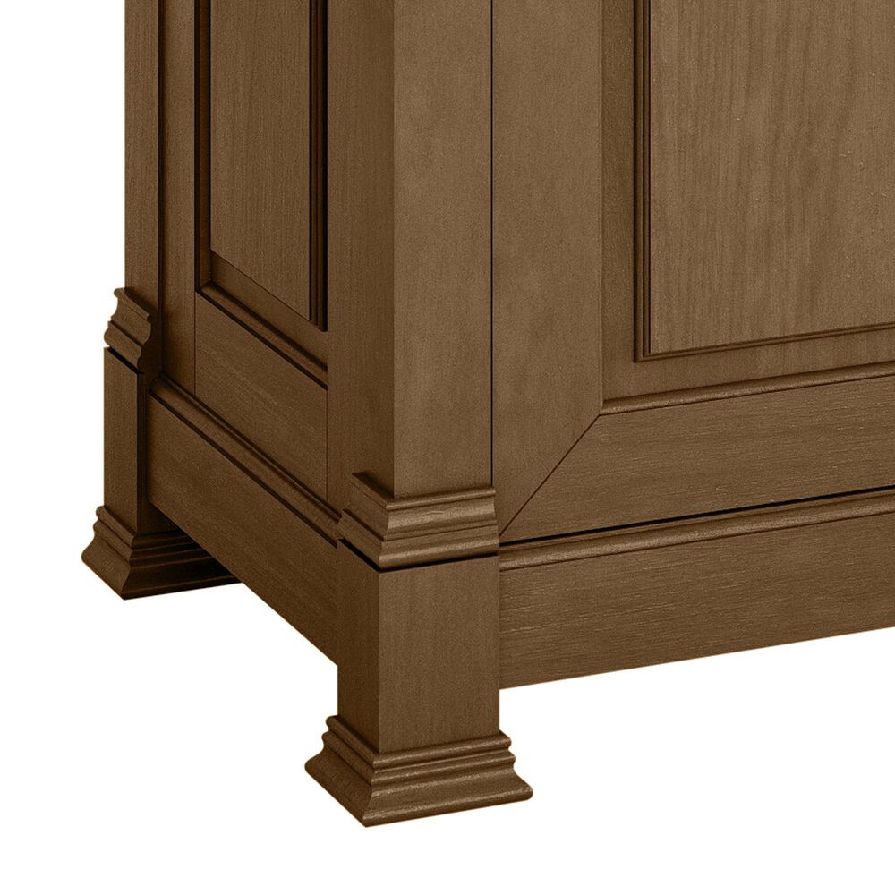 James Martin Vanities Brookfield 60&quot; Double Bathroom Vanity in Honey Oak with Single Hole 3 cm White Zeus Quartz Top and Rectangular Sinks, , large
