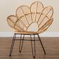 Baxton Studio Garan Rattan Accent Chair in Natural Brown and Black, , large