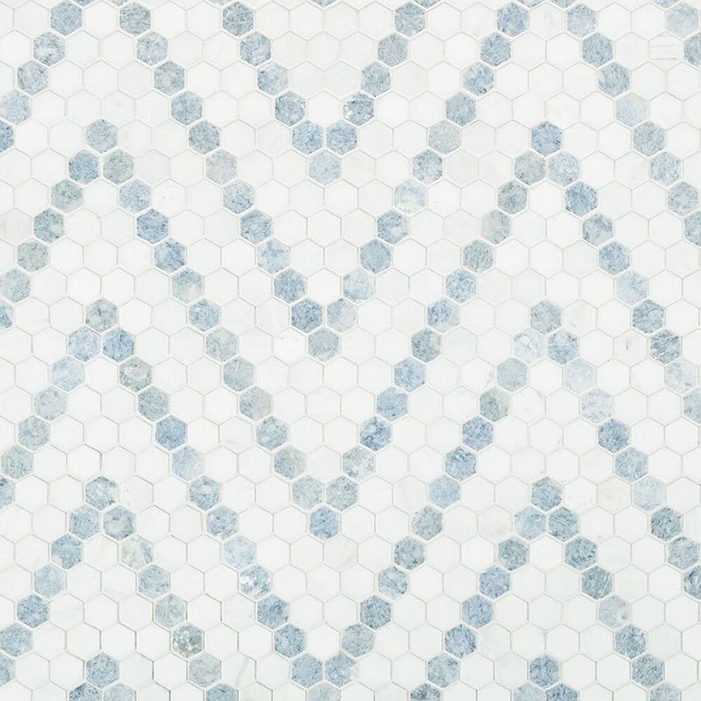 MS International Azula Sazi 1&quot; Hexagon on 11&quot; x 14&quot; Marble Mosaic Sheet, , large