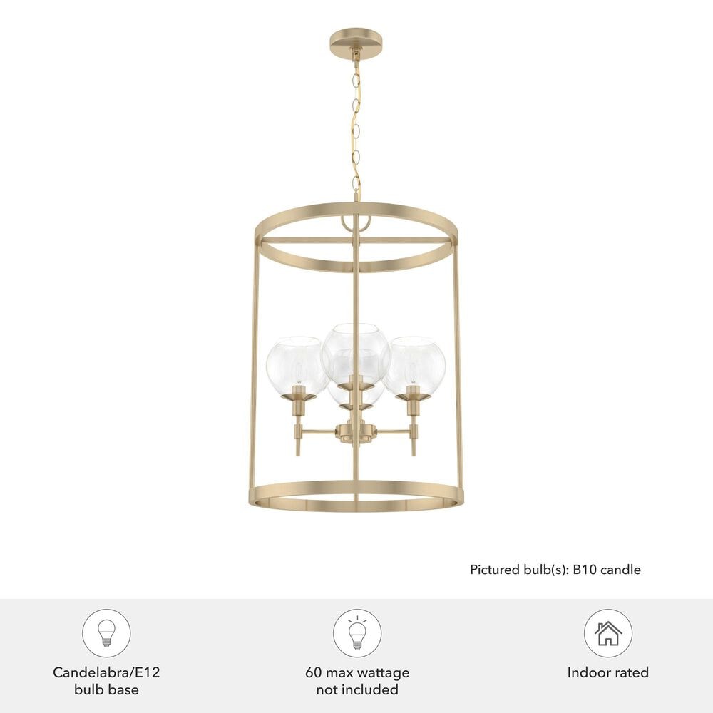 Hunter Xidane 4-Light Foyer Lantern in Alturas Gold, , large