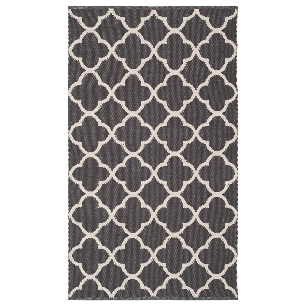 Safavieh Montauk MTK725 3' x 5' Dark Gray and Ivory Area Rug, , large