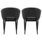 LumiSource Renee Arm Chair with Black Faux Leather Cushion in Black (Set of 2), , large