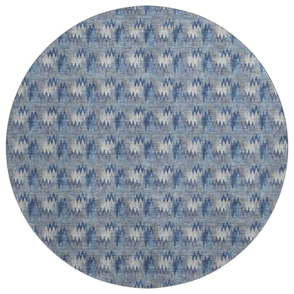 Dalyn Rug Company Soft Essentials Chevron Denim 8" Round Area Rug, , large
