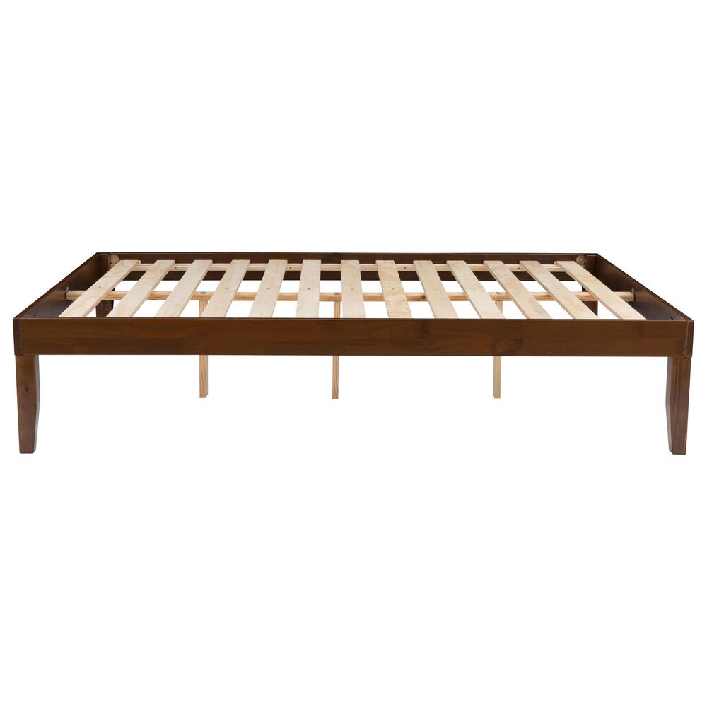 Linon Home Decor Polly Full Platform Bed in Rich Walnut, , large