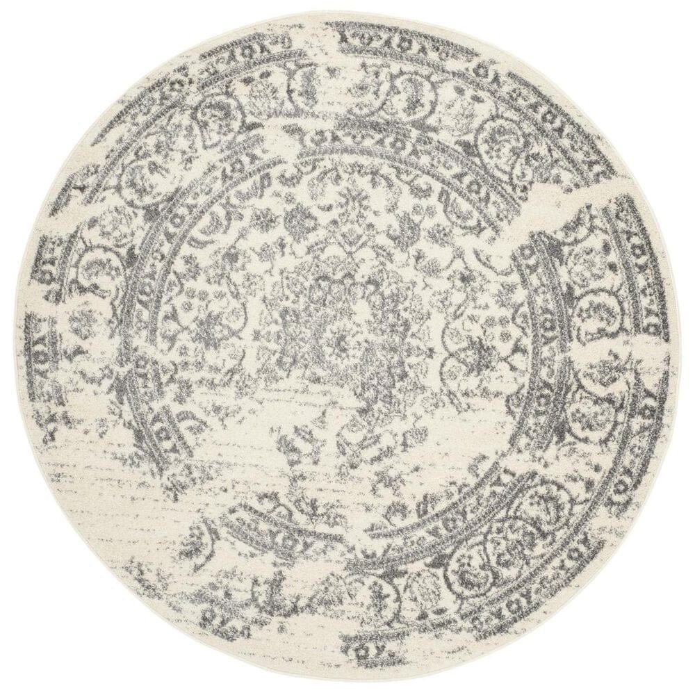 Safavieh Adirondack ADR101B-6R 6&#39; x 6&#39;  Ivory/Silver Round Rug, , large