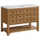 James Martin Malibu 48" Single Bathroom Vanity in Amber Birch with 3 cm Arctic Fall Solid Surface Top and Rectangular Sink, , large