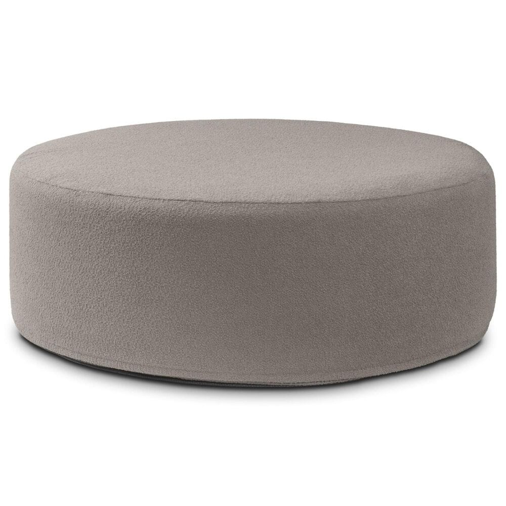 Jaxx Candler Round Ottoman in Dark Grey, , large