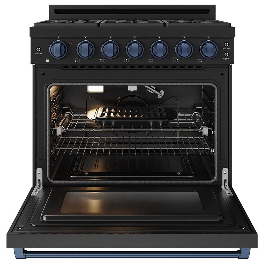 Thor Kitchen Gordon Ramsay 6 Cu. Ft. Professional Gas Range with Blue Handle Kit in Black, , large