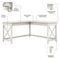 Bush Key West 2-Piece Desk Set with in Linen White Oak, , large