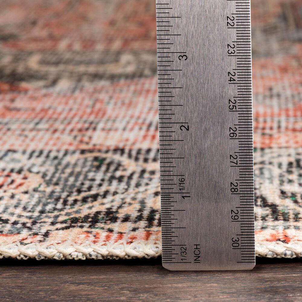 Surya Amelie  AML-2309 2&#39;7&quot; x 14&#39; Terracotta, Ivory, Butter, Black, Blush and Blue Runner, , large