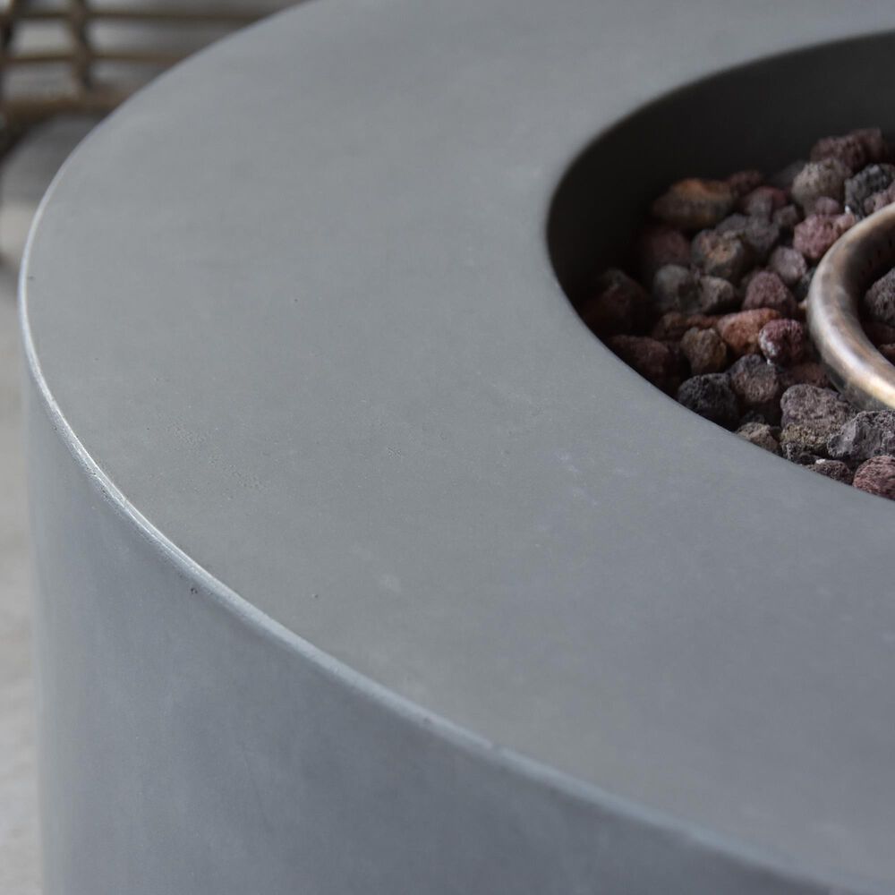 Elementi Fire Tramore Round Natural Gas Fire Table in Gray, , large