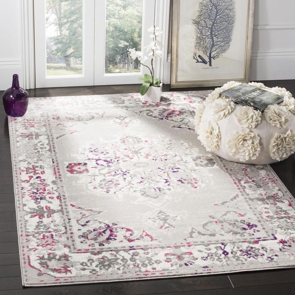 Safavieh Skyler SKY169P 5&#39;1&quot; x 7&#39;6&quot; Gray and Pink Area Rug, , large