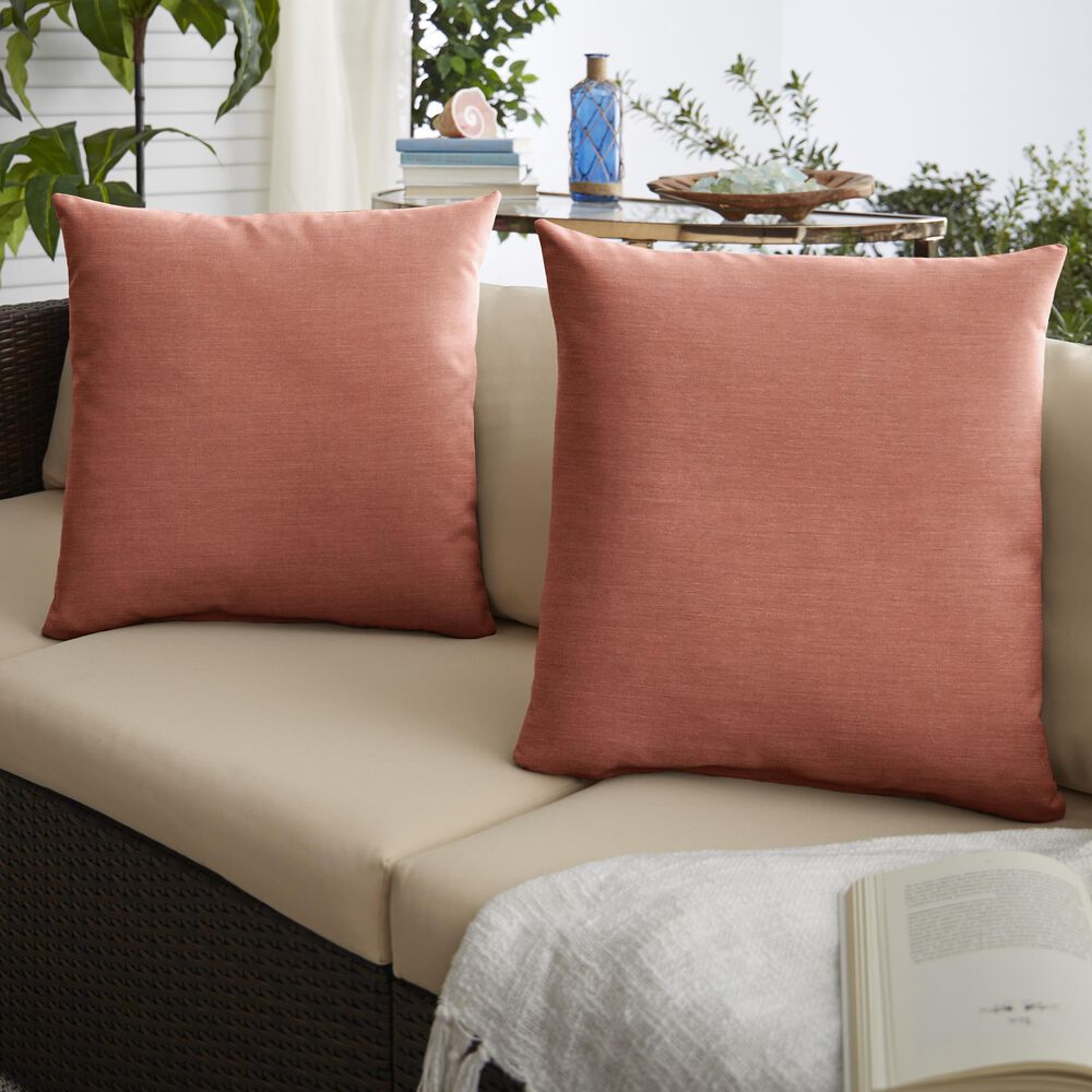 Sorra Home Sunbrella 18" Pillow in Cast Coral (Set of 2), , large