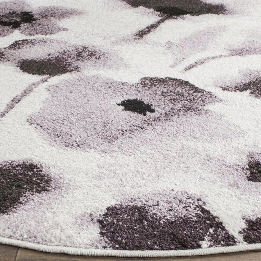 Safavieh Adirondack ADR127L 6&#39; Round Ivory and Purple Area Rug, , large