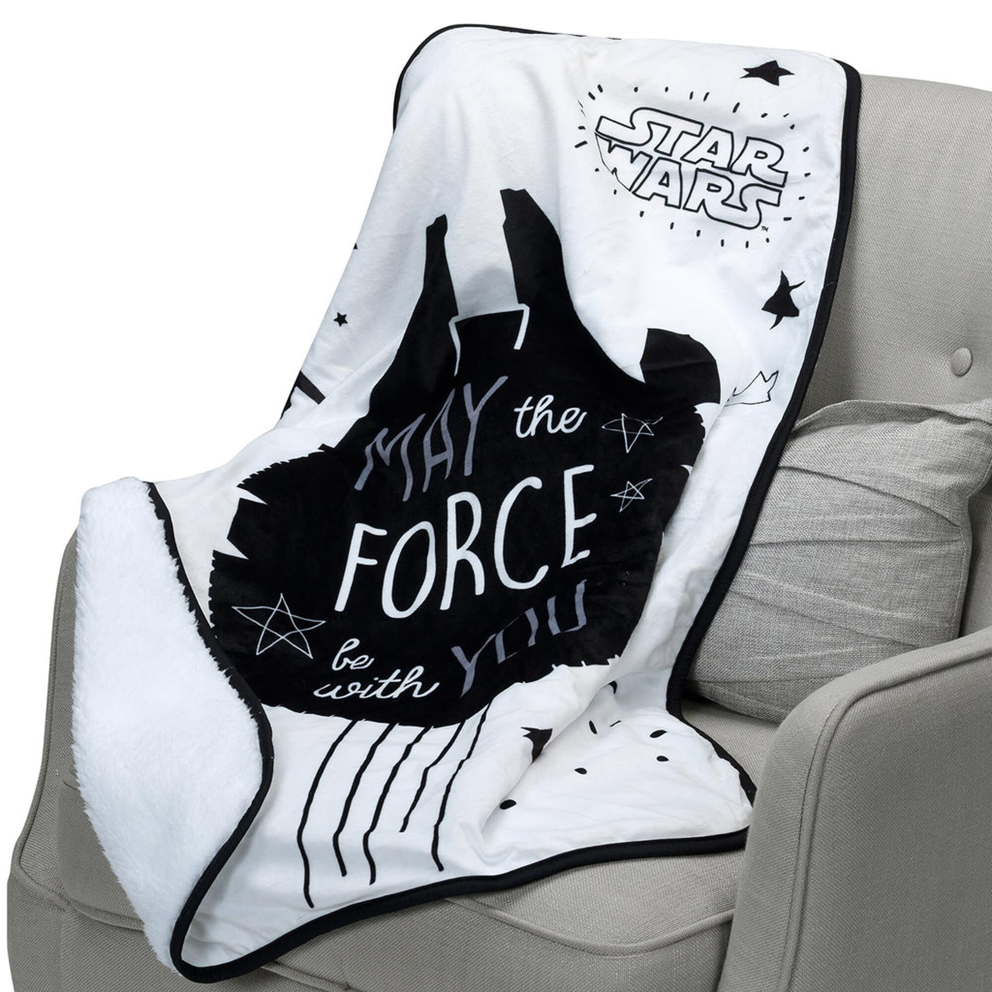 Lambs and Ivy Star Wars Millennium Falcon Soft Sherpa Baby Blanket