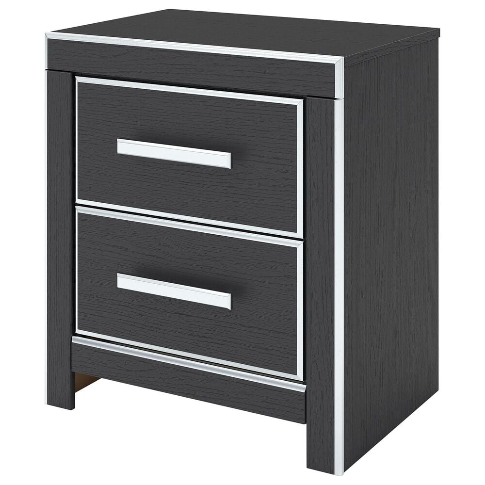 Ashley Zuraleus Queen Upholstered Panel Storage Bed with Two Nightstands in Matte Black, , large