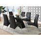 Furniture of America Warner Dining Table in Black and Clear - Table Only, , large
