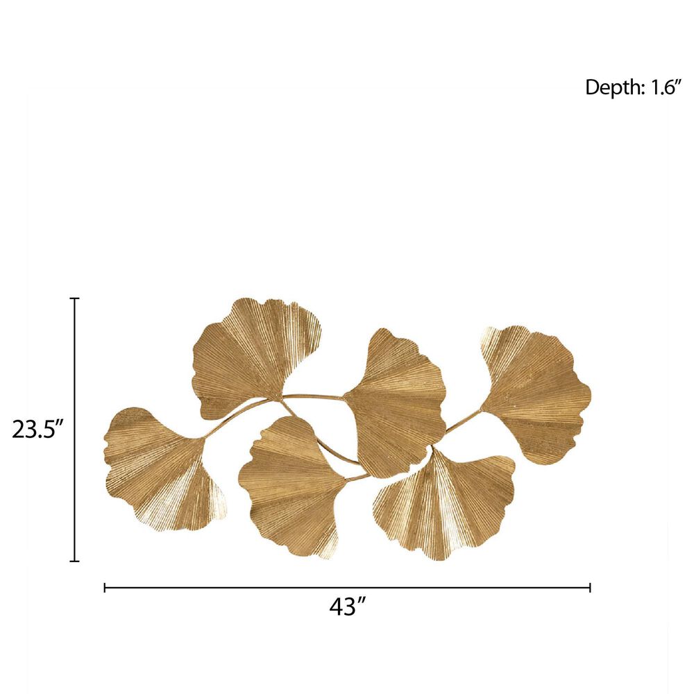 Hearth and Haven 24" x 43" Ginkgo Leaf Wall Decor in Gold, , large