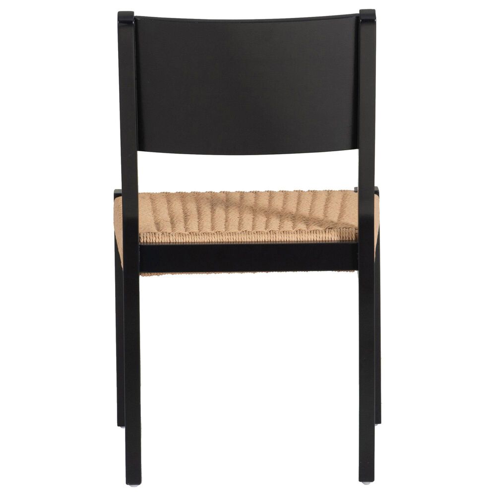 Linon Home Decor Cadence Side Chair with Woven Rope Seat in Black, , large