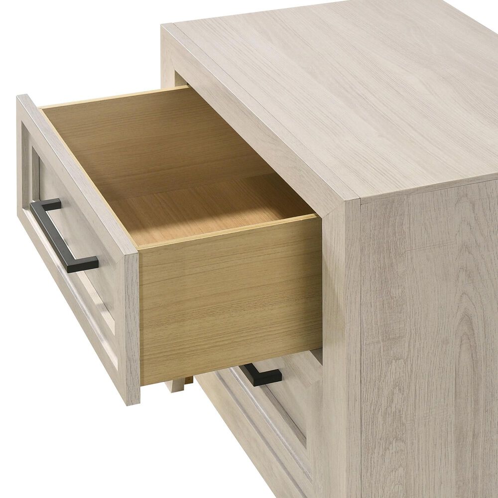 Crown Mark Lorraine King Panel Bed with Two Nightstands in White, , large