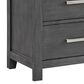 New Heritage Design Odessa Queen Upholstered Bed with Two Nightstands in Charcoal and Silver, , large